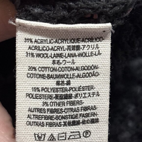 FREE PEOPLE Women Sweater Size L Black Pullover Long Sleeve Chunky 55-10 - Picture 10 of 11